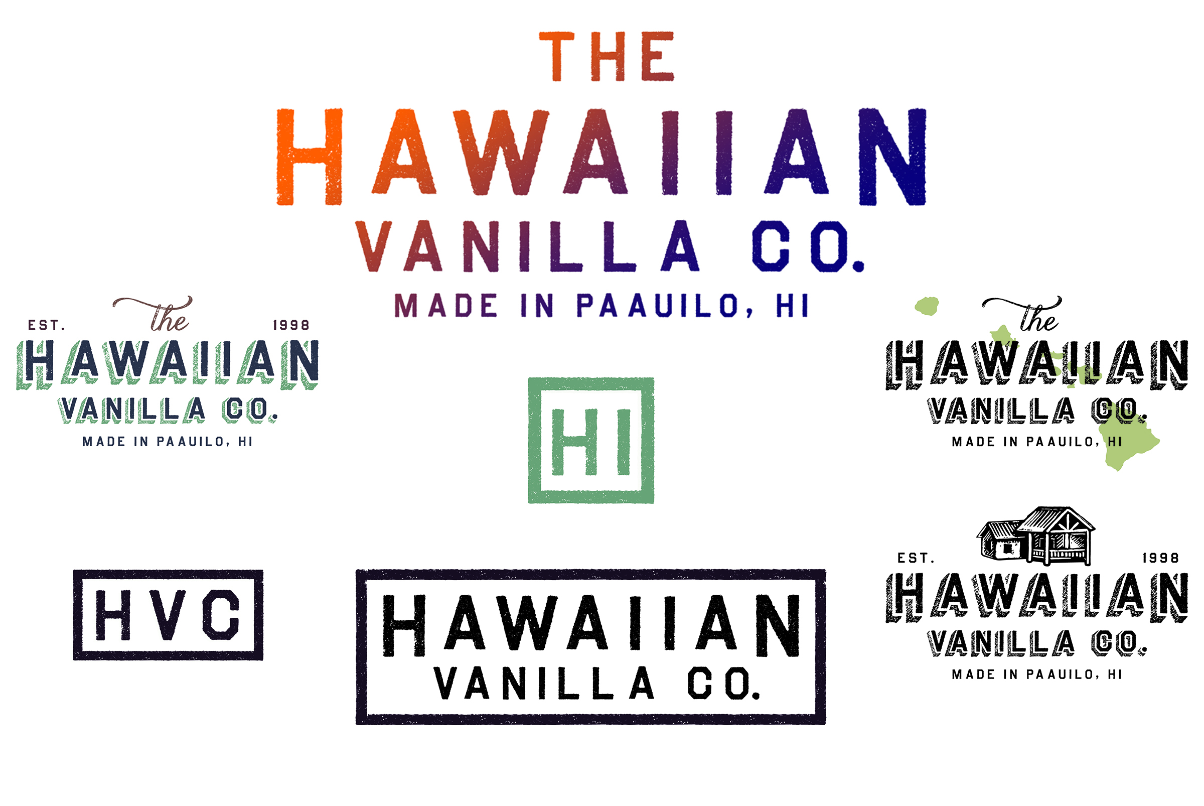 Hawaiian Vanilla Company logo variations